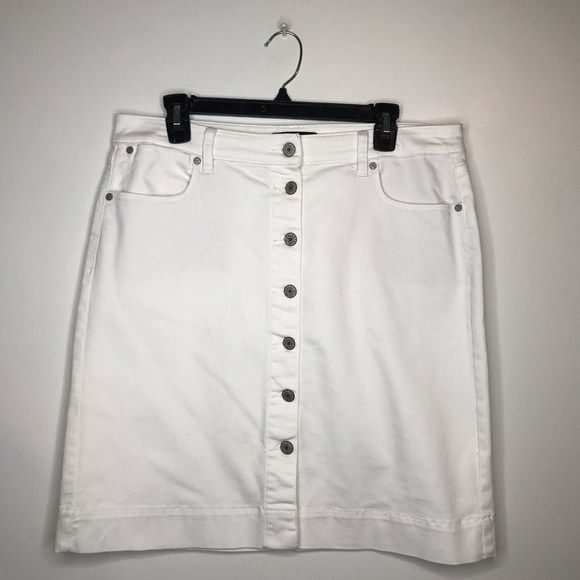 Talbots Dresses & Skirts - Talbots White Jean Button Down Skirt Size 12